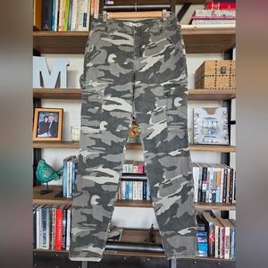 Rewash Green Camouflage Cargo Pants, Size 28